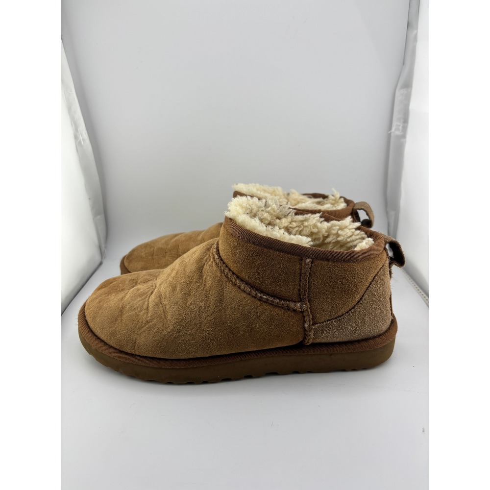 UGG Classic Ultra Mini Chestnut Suede Ankle Boots 1116109 Womens 8